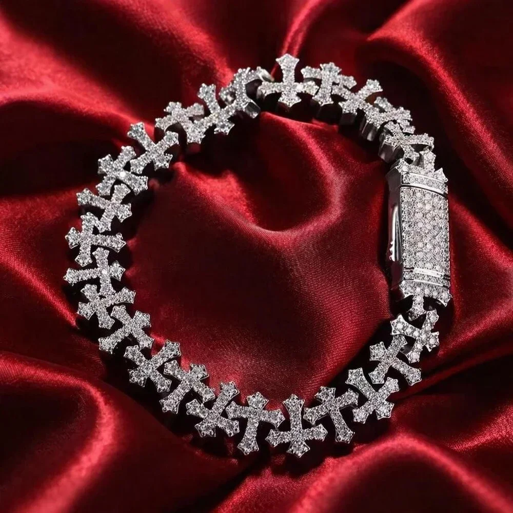 Cross Bracelet Cz 8 Inch